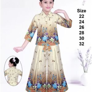 Girls' Printed Shirt and Palazzo Set