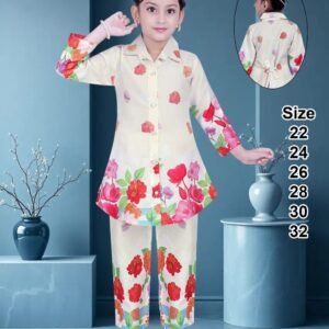 Girls' Multicolor Floral Tunic and Pant Set