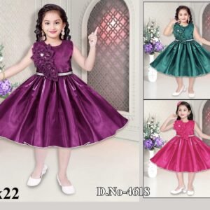 Girls Satin Digital Party Dresses